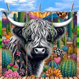 Highland cow | 20oz Skinny sublimation transfer print out (TRANSFER ONLY, NOT A FINISHED TUMBLER)