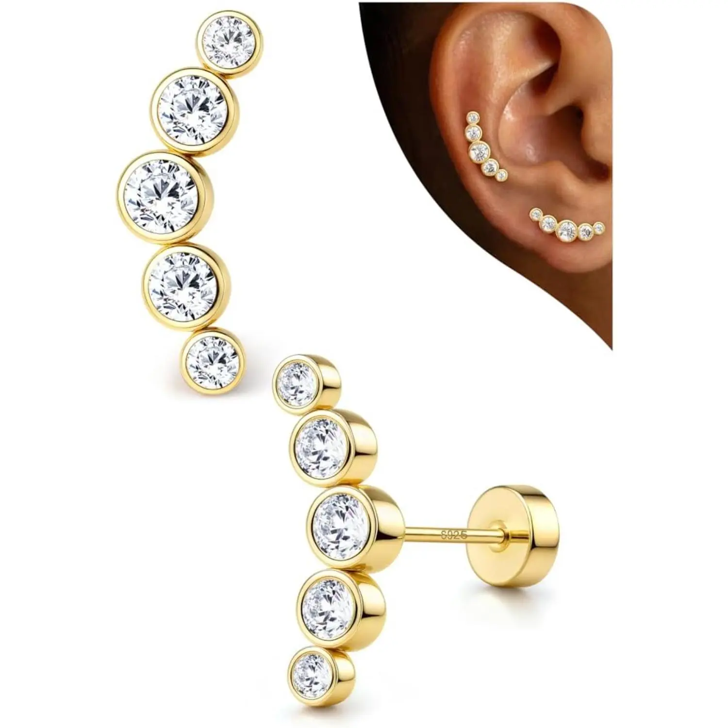 14K Gold Plated-Bezel CZ