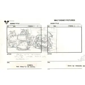 Chip n Dale Rescue Rangers Original Production Animation Storyboard Walt Disney FIRST EPISODE 1988 A86