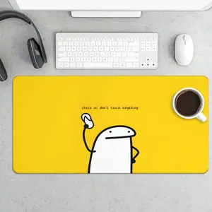 Gaming Mouse Pad with Non-Slip Rubber Base Yellow Cartoon Design for Enhanced Control and Precision 1pc Ideal for Gamers