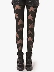 Women's Star Pattern Geometric Tights without Skirt, Fashionable Comfy Breathable Pantyhose for Daily Wear, Ladies Stockings for All Seasons, Womenswear