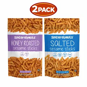 Sincerely Nuts 2-Pack Sesame Sticks – Honey Roasted + Salted Sweet & Salty Crunch Snack