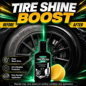 100g Multi-Surface Car Restorer Wax, Deep Black Shine Polish for Tires, Dashboard, Exterior Plastic Trim, Rubber Parts & Leather Seats