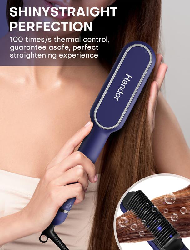 Comfortable and Safe: Ergonomically designed for a comfortable grip, the Handor brush includes anti-scald tips and a cool-touch handle. The buttons are positioned to avoid accidental adjustments, ensuring a safe styling experience.