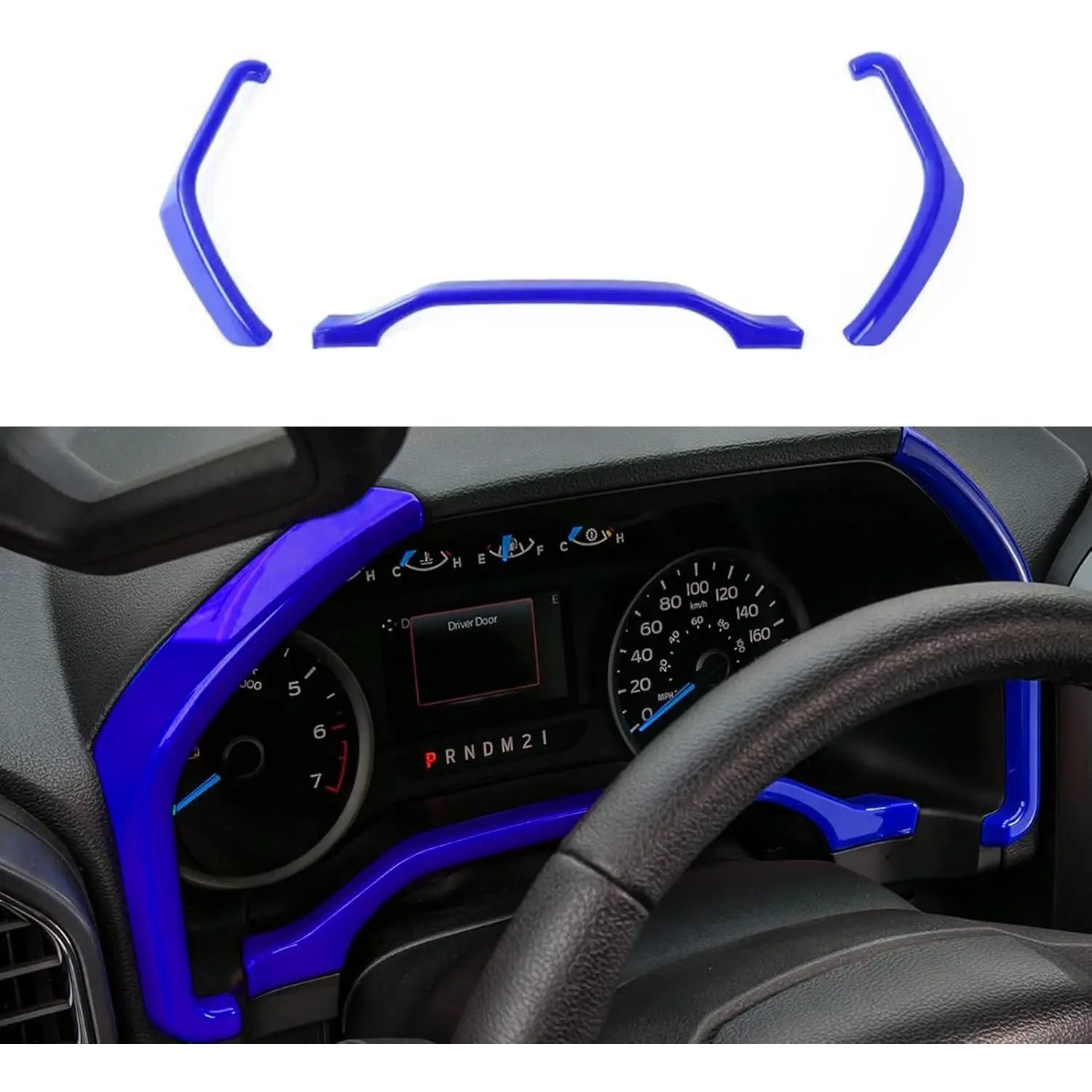 for F150 Blue Dashboard Center Console Dash Board Trim for 2015-2020 Ford F150, 2017-2020 F250 F350, 3 count