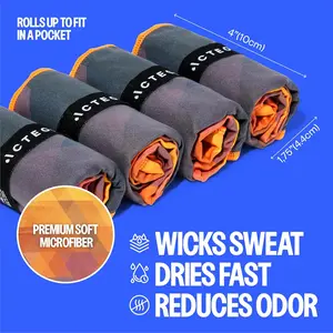 ACTEON Quick-Dry Towel microfiber gym towels for sweat – 4 pack lightweight odor-free workout towel set for men & women – fast drying travel, fitness, and sports accessory (Dusk, 23.6” x 15.5”) Instant Cooling Sport Towel Microfiber Travel Towel Set