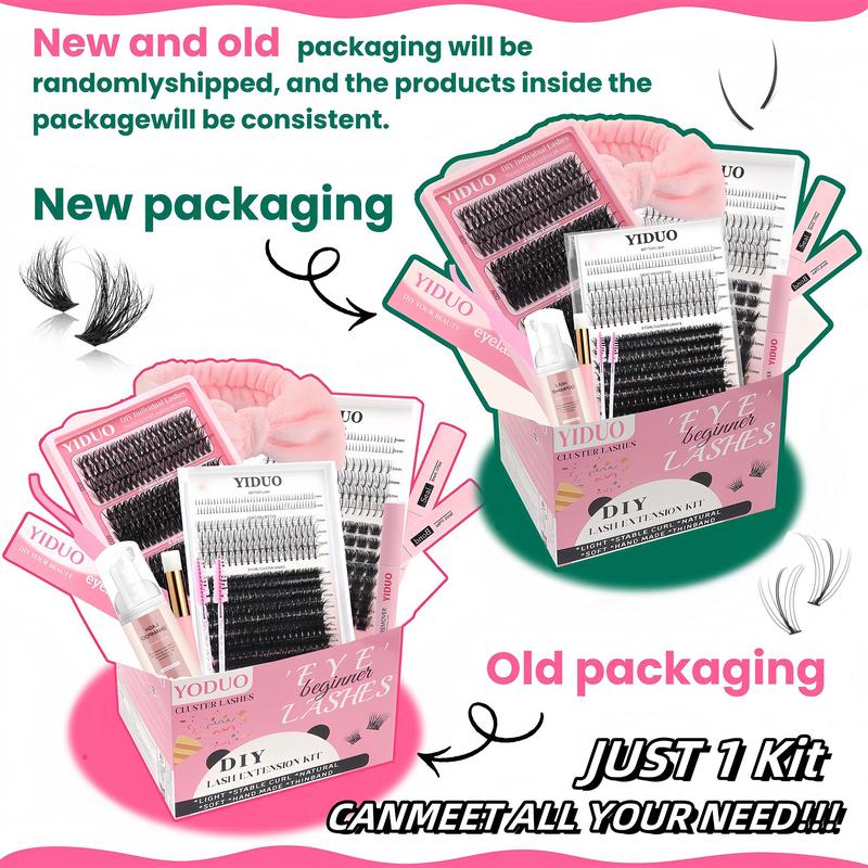 Mixed-Length Individual False Eyelash Kit - Natural-Look Eyelash Extensions with Eyelash Extension Glue, Lash Bond & Seal, Remover, Tweezers, Brush, Headbands and Wristbands - Self-Grafting Curled Eyelashes for Eye Makeup Enhancement #TOP PICKS