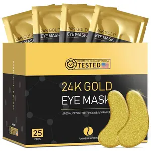 24k Gold Under Eye Patches (25 Pairs), eye mask, Collagen Skin Care Products, Eye Patches for Puffy Eyes, eye masks for dark circles and puffiness
