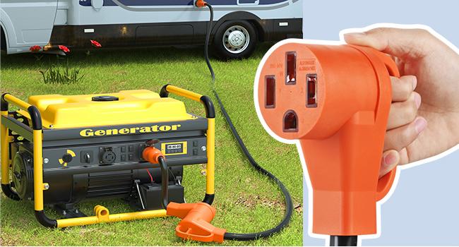 Nilight RV Generator Adapter Cord 30Amp to 50 Amp 3 Prong Pure Copper Heavy Duty Twist Lock Male Plug 10 Gauge Wire L5-30P 14-50R 30M/50F for RVs Camper Caravan Van Trailer