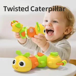 Rotatable Multifunctional Caterpillar Sand Hammer Toy, Hand Grip Training for Boys & Girls, Gift for Ages 0-3 Years Old