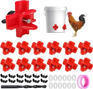 Essential Poultry Watering Solution 12 Pcs Horizontal Chicken Waterer Nipples with Drill Bits Leakproof ABS Plastic & Stainless Steel Water Saving Design for Outdoor Use