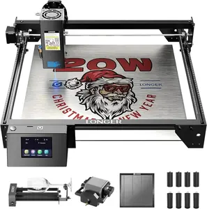 Longer RAY5 20W Laser Engraver with Air Pump,440mm*440mm Honeycomb, Y-axis Rotary Roller 360° Rotation with Bracket，8Pcs Laser Engraver Raiser Laser，DIY Engraver Tool for Metal/Glass/Wood