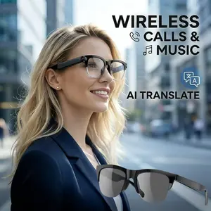 Ai APP Translation Bluetooth-compatible Smart Glasses, music glasses, Wireless Smart Glasses, with 137 languages, color changing lenses, sweat proof, clear headphones and speakers, suitable for travel, navigation, outdoor, conference