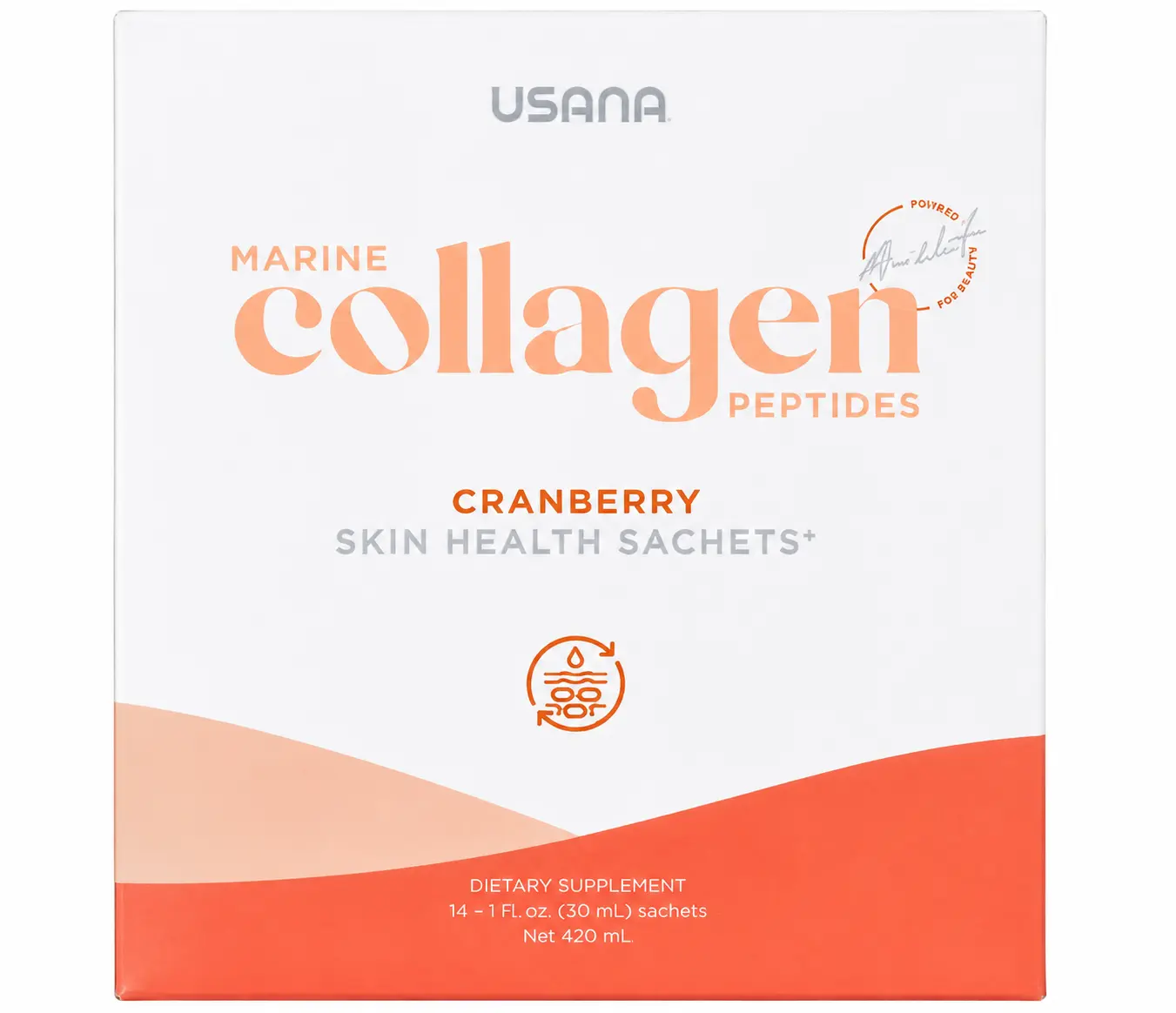Usana Marine Collagen Peptides | Ready-to-Drink Marine Collagen Sachets | Cranberry Flavor