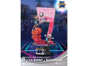 212 MAIN Beast Kingdom DS-072-CB Looney Tunes Diorama Set, Collectible Stage Figure with Lola & Bugs Bunny, 360° View Close-Box Collectible Item