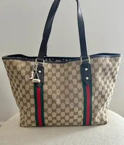 Pre-owned GUCCI Canvas & Leather Tote Bags Jolicoeur GG Canvas Tote