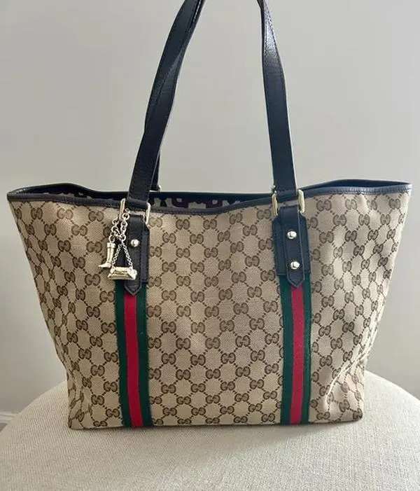 Pre-owned GUCCI Canvas & Leather Tote Bags Jolicoeur GG Canvas Tote