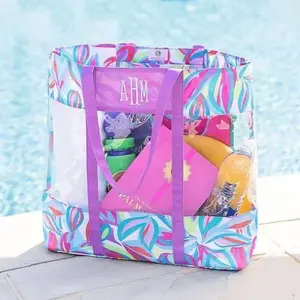 Monogrammed Clear Beach Tote