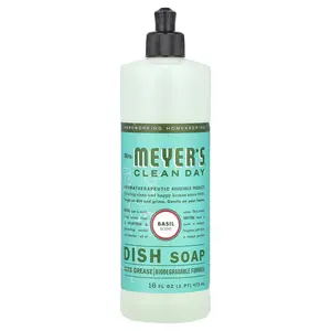 Mrs. Meyers Clean Day Dish Soap, Basil Scent, 16 fl oz (473 ml)