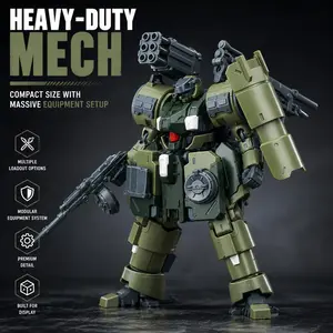 Mecha Assembly Model with Full Set Accessories, Modular Cyber Mech Action Figure, High Mobility Collectible Toy, Desktop Display