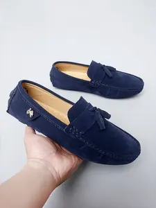 Men's Velvet Loafers with Fringe Decor, Anti-Slip Sole, Comfortable Classic Style, Ideal for Daily Commute & Business Casual