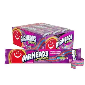Airheads Xtremes Belts Sweetly Sour Candy, Very Berry, Non-Melting, Bulk Party Bag, 2 oz (Pack of 18)