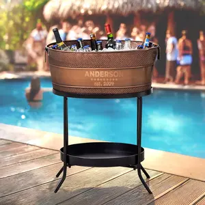 Personalized Beverage Tub with Stand, Copper Anniversary Gift, Wedding Gifts for the Couple, Bridal Shower Gifts for the Bride, Housewarming
