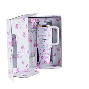 40oz Quencher Flip Straw Tumbler - pink flowers