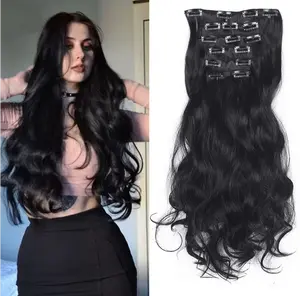 6 PCS Long Wavy Clip-in Extensions for Women – 20 Inch Synthetic Hair by Mystique Hair, Natural Looking Fluffy Hair Extensions for Women & Girls, Natural Volume Hair, Daily Wear & Party Use, Friendly for Beginners, Glamorous Waves, Great Quality