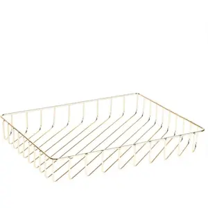 Paper Organizer for Desk Metal Paper Tray Large Capacity Letter Tray Paper Holder Basket Mail Inbox Storage Organizer for Office Classroom Desktop,12.5" x 9.4" x 1.9",Gold