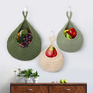Hanging Bird's Nest Net Bag, Water Drop Storage Bag, Cross-Border Handmade Woven Kitchen Wall-Mounted Vegetable and Fruit Storage Net Bag