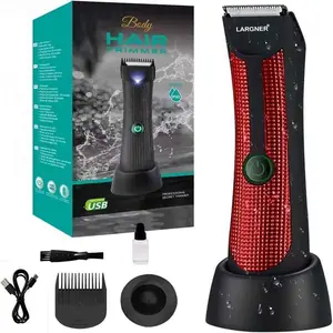 Largner Electric Body Hair Trimmer for Men, Waterproof Ball Shaver, USB Recharge, Replaceable Ceramic Blade, Male Hygiene Razor, Cordless Charging Trimmer