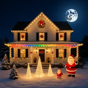 Giaki Permanent RGB Eaves Lights IP67 Waterproof Outdoor LED Strip with APP & Remote Control Music & Mic Sync Multi-Device Linkage Alexa Google Assistant Compatible for Holidays