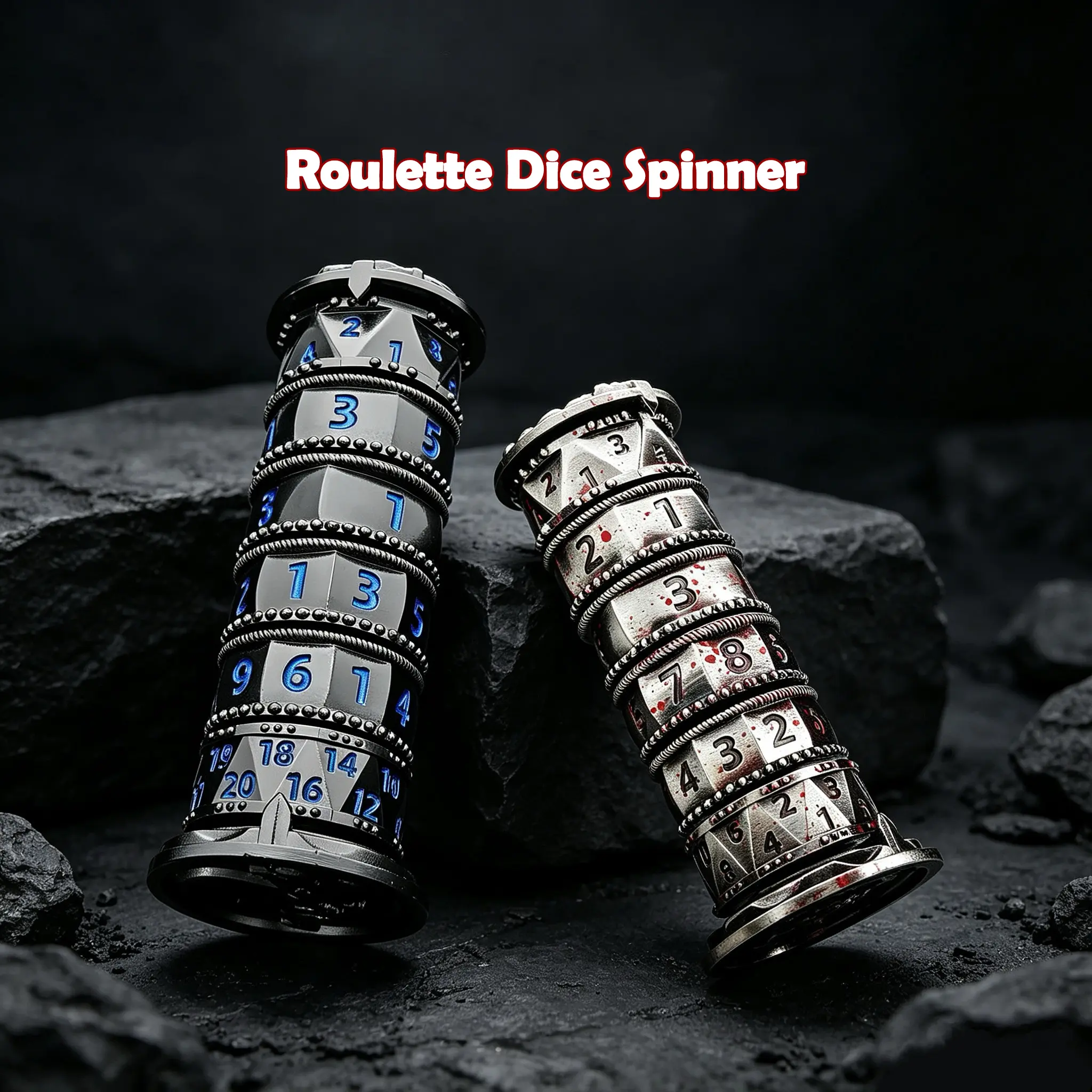 Dragonstone Keep Roulette Dice Spinner for DND Dice Set, Dragon Metallic D&D Dice with Gift Case for DND Game, RPG Role Playing Table Game Gifts