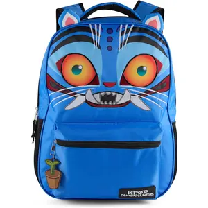 AI ACCESSORY INNOVATIONS K-Pop Demon Hunters 16” Backpack for Girls, Featuring a Big Face Derby with 3D Ears and Embroidery, Rubber Molded Bag Charm, Derby