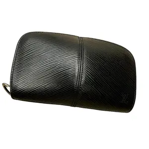 Pre-owned Louis Vuitton Leather small leather goods Demi Lune Pouch Wristlet in Black Minimal wear, authenticated by entrupy