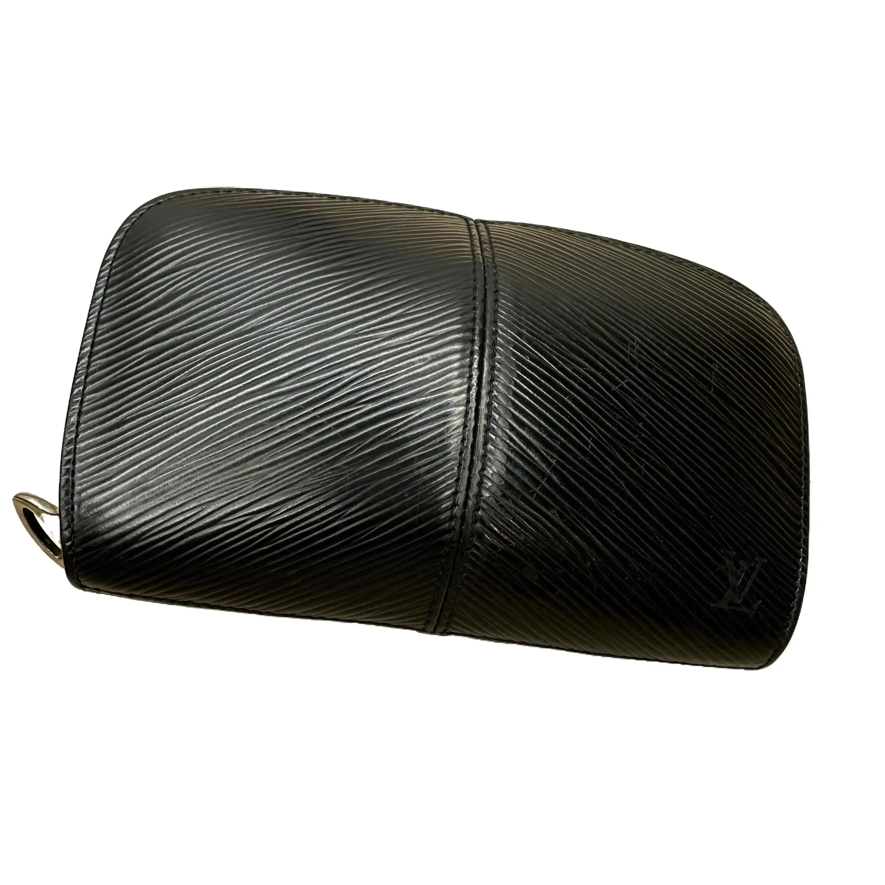 Pre-owned Louis Vuitton Leather Small Leather Goods Demi Lune Pouch Wristlet in Black Minimal wear, authenticated by entrupy