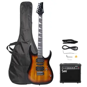 170 Model With 20W Electric Guitar Pickup Hsh Pickup Guitar Stereo Bag Harness Picks Rocker Connector Wrench Tool Sunset Color Acoustic Strap