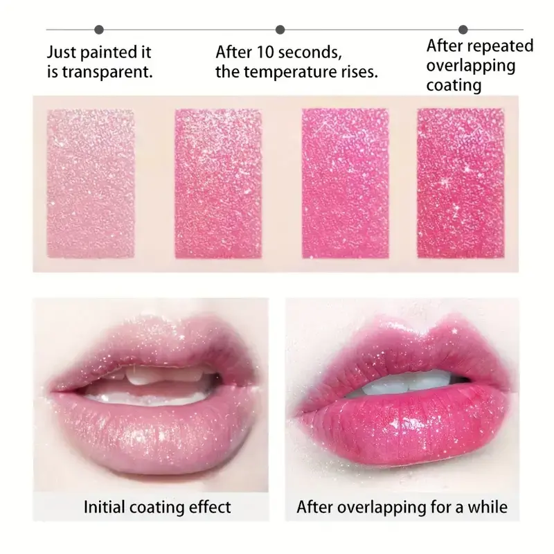 Starry Sparkling Lipstick - Shiny Color - Color Changing - Moisturizing Soothing Lip Lines - Nourishing Glitter Color - Gifts Gloss Hydrating Lipgloss Makeup Moisturize Smooth Radiant