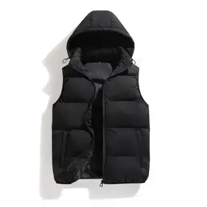 Men's Solid Hooded Puffer Vest - Warm & Lightweight -  Down Filling - For Autumn & Winter - Perfect For Men - Ideal Gift For Outdoor Enthusiasts Gilet(Sheets)