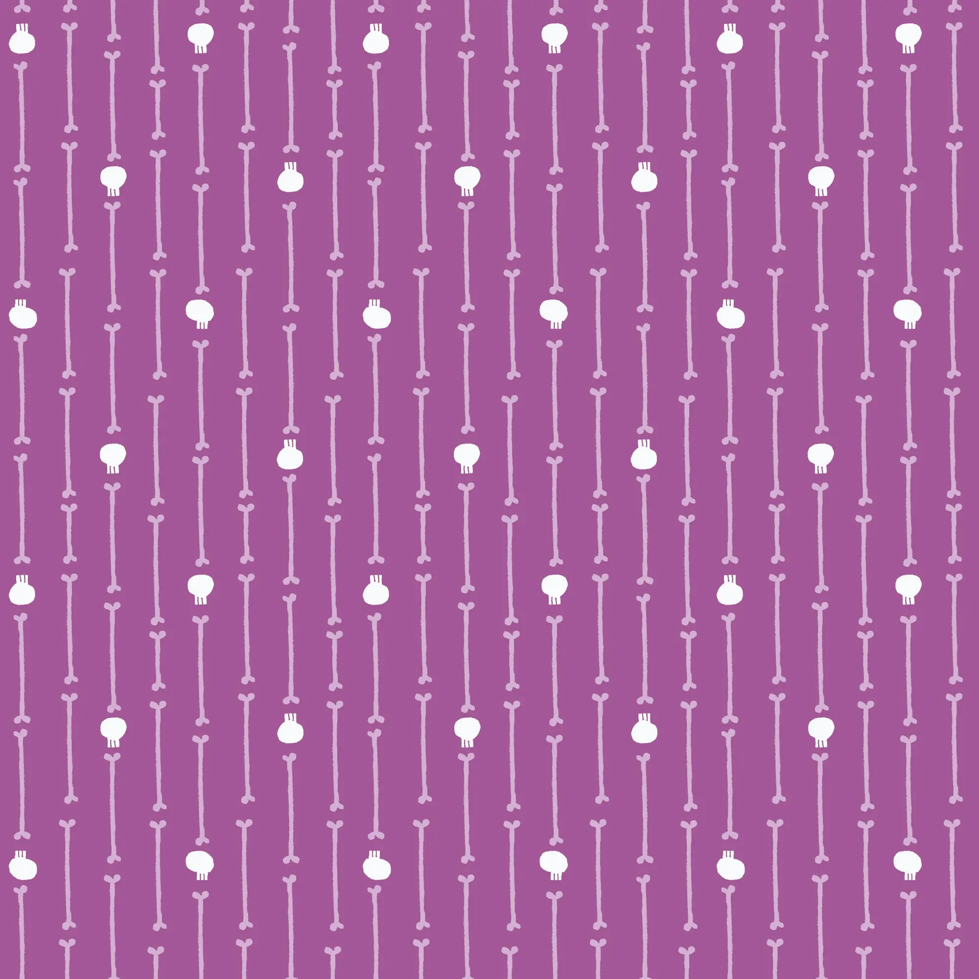 Fabric Cloud9 Purple Skull Stripe Dem Bones by the Quarter Yard 229186