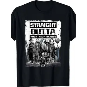 [100% Cotton] Straight Outta Nightmares" Men'S Vintage Horror Halloween T-Shirt - 100% Cotton T-Shirt For Men And Women