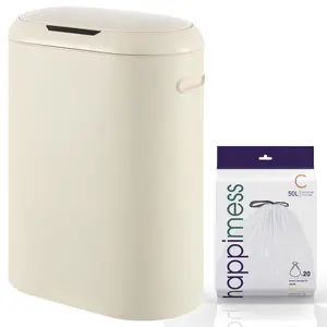 happimess Robo Kitchen 13.2-Gallon Slim Oval Motion Sensor Touchless Trash Can with Touch Mode