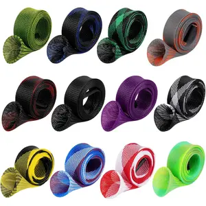 12Pcs Braided Mesh Fishing Rod Sleeve Protector Cover Fishing Tools, Flat or Pointed End Fits Spinning Casting Sea Fishing Rod