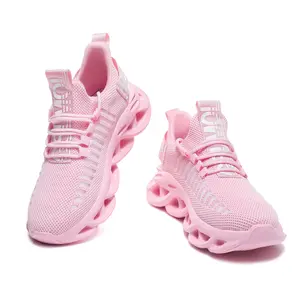 Women's Athletic Tennis Walking Shoes Outdoor Sport Sneakers Non Slip Gym Workout Shoes Fashion Colorblock Sneakers Comfortable Slip on Sneaker Chunky Sneaker Pink Sneakers for Training Girls Gift
