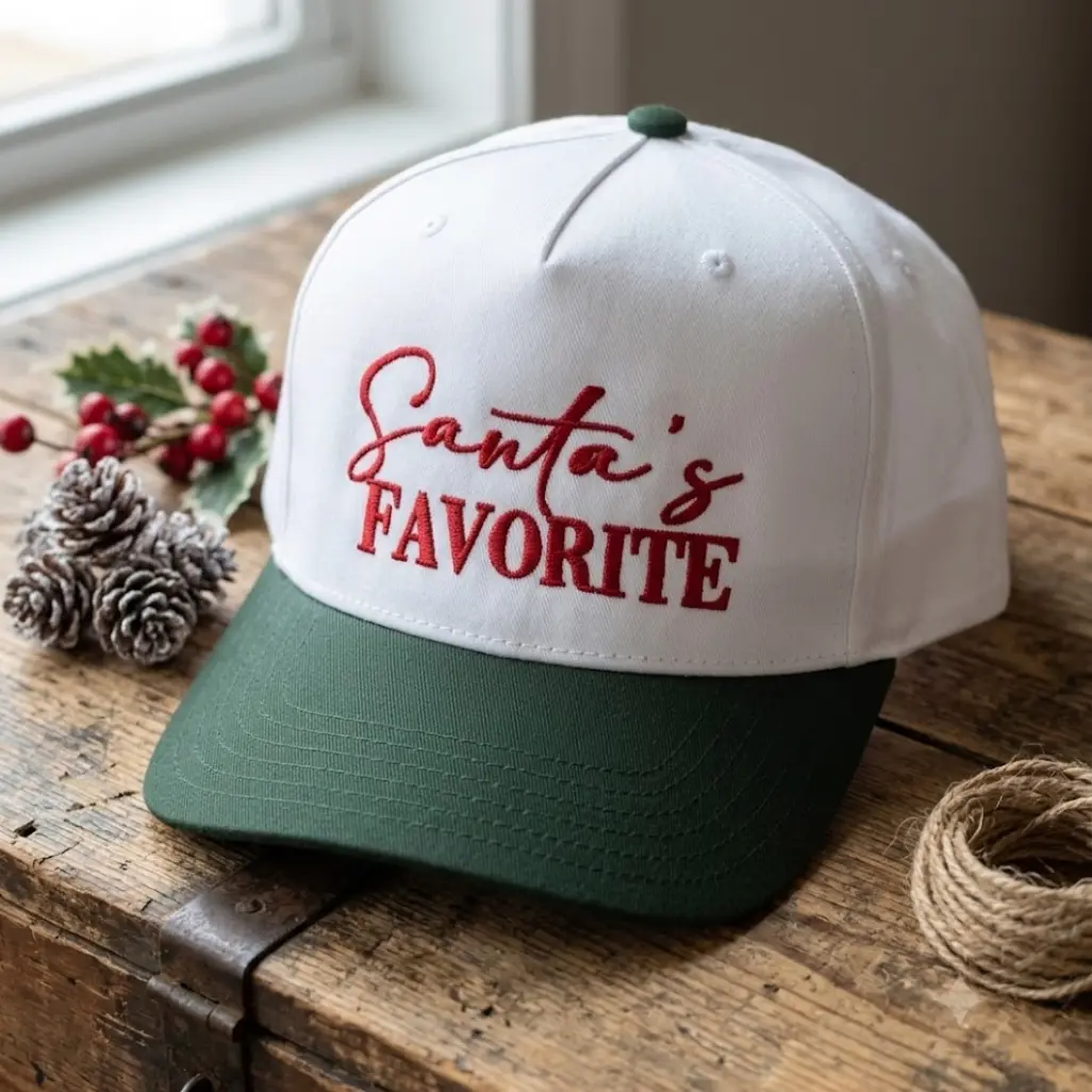 Santa's Favorite Embroidered Trucker Hat, Funny Christmas Snapback Cap, Holiday Mesh Baseball Hat, Cute Xmas Gift for Men Women