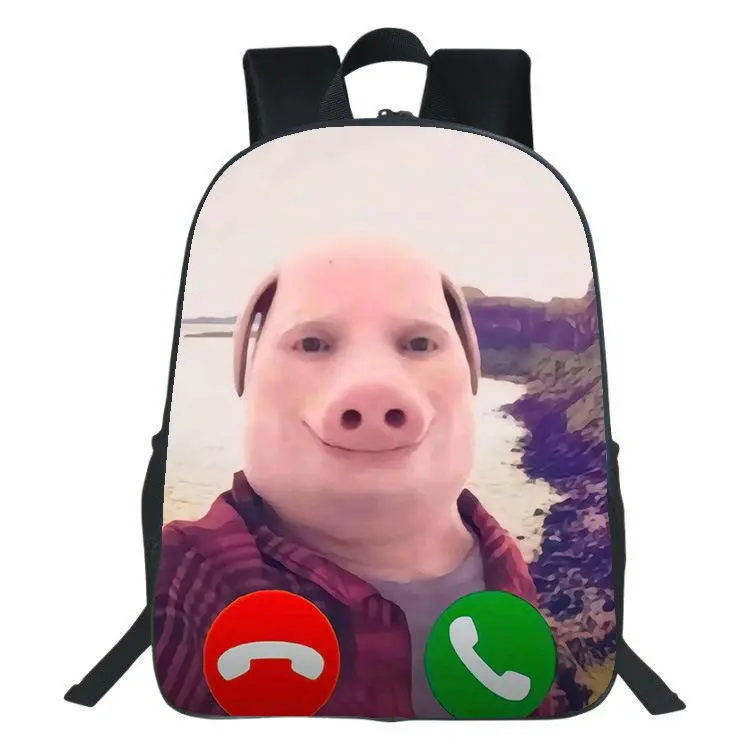 Weird Pig Man Meme Single Backpack, Funny Viral Meme Oxford Student Daily Backpack