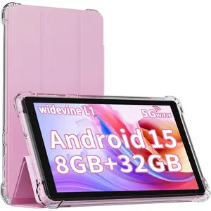 Android 15 Tablet with Case 8GB RAM 1TB Expandable 5MP Camera 1.6Ghz Quad-core 3000mAh Battery 5G WiFi Games 7'' Android Laptop Pink