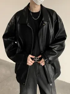 2025 autumn new American motorcycle loose casual leather jacket men's pilot jacket