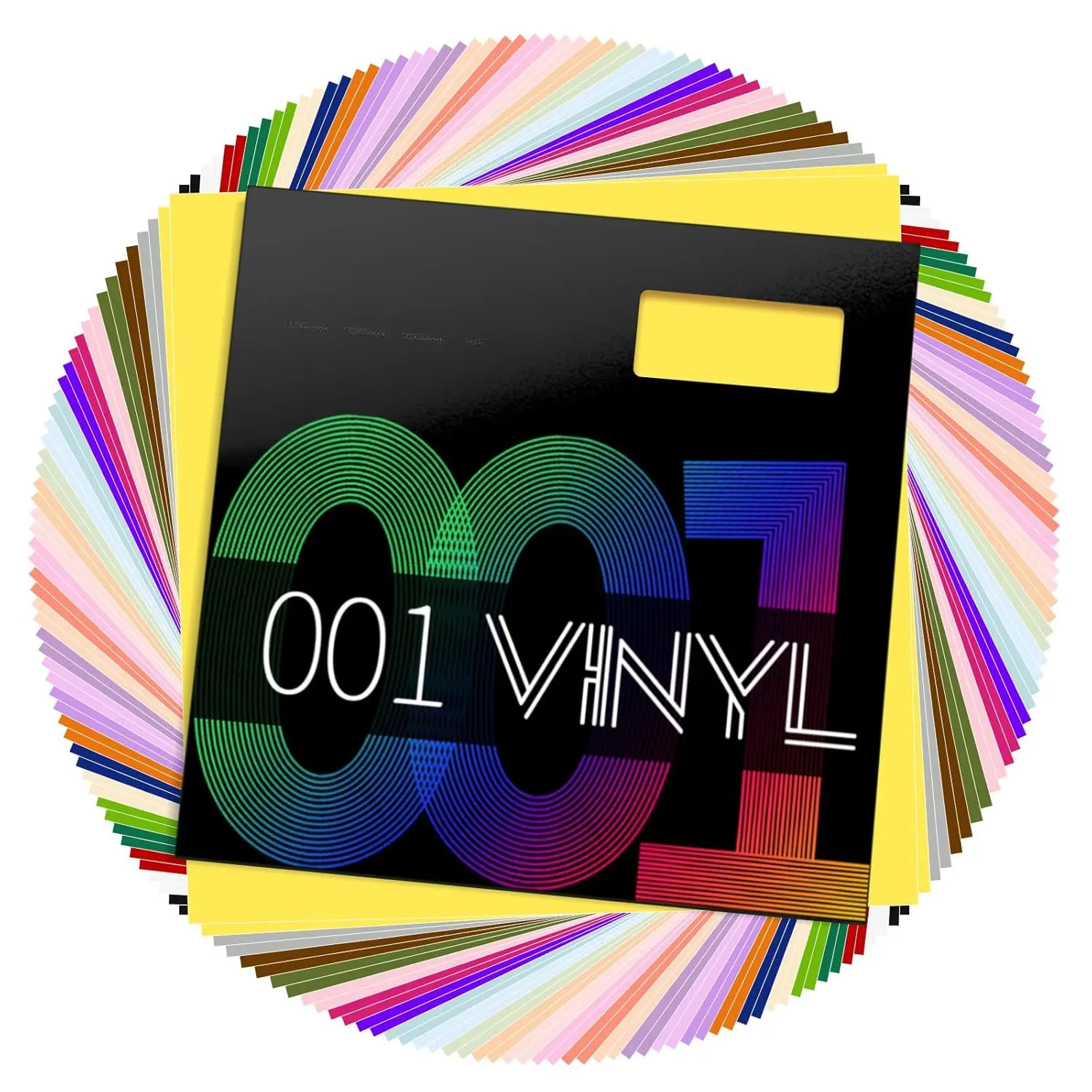 001 Permanent Adhesive Vinyl Bundle - 54Pack Vinyl Sheets (12"x12 Glossy, Matte) for  Machines and Craft , DIY Craft,  Decals, Party Decoration, Sticker